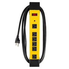 6 Outlet Heavy Duty Surge Protector Power Strip with 9 ft Extension Cord