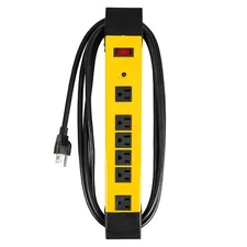 6 Outlet Heavy Duty Surge Protector Power Strip with 9 ft Extension Cord