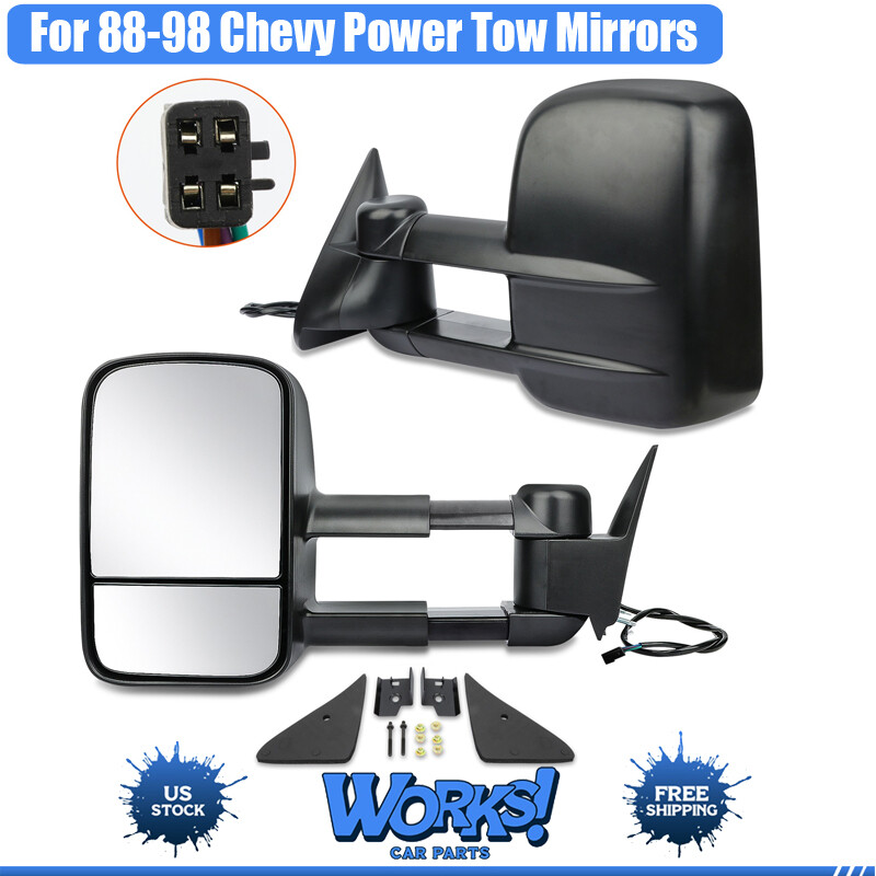 Power Side Towing Mirrors Pair Set For 1988-1998 Chevy GMC C/K 1500 2500 3500 - Foto 12