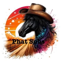 Sublimation Print Cowboy Hat Horse Ready To Press Heat Transfer