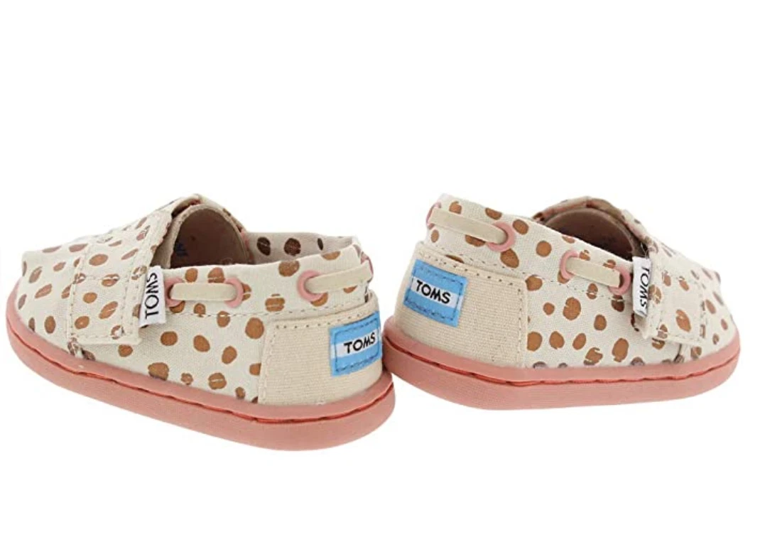 TOMS INFANT KIDS BIMINI ROSE GOLD DOTS eBay