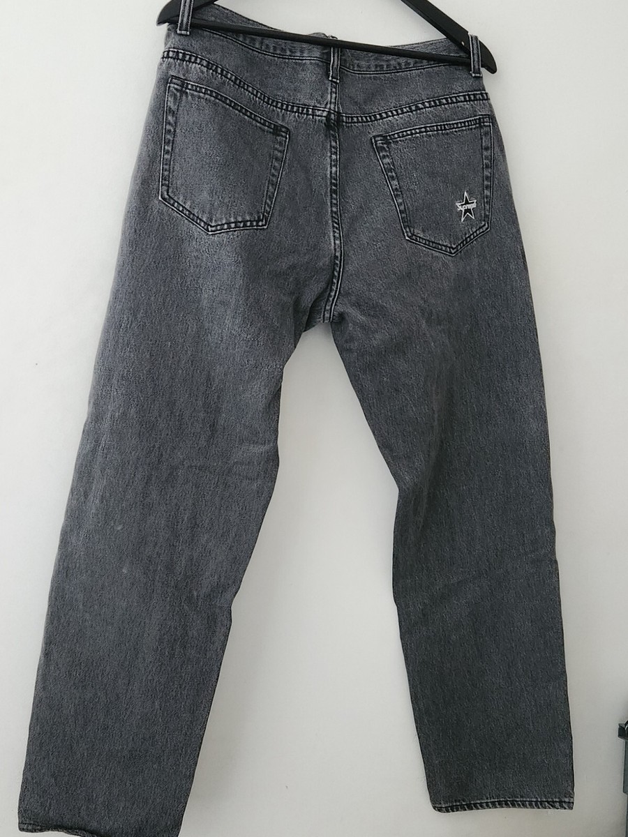 FW21 Supreme washed regular jeans size 34 blue W34 L32 star