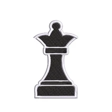 Black Queen Chess Piece Patch Embroidered Iron-on Classic Strategy Game Match