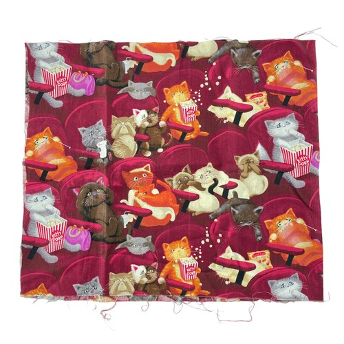 Quilt Fabric Pack Kitten Cats at Movies Feathered Mosaic Snowflakes Craft - Picture 2 of 5