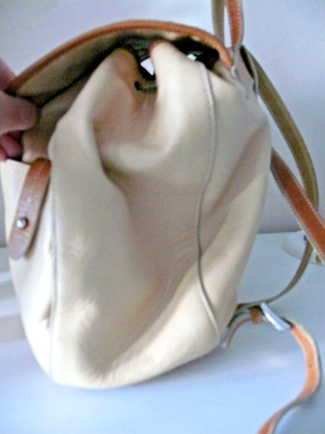 Francesco Biasia Backpack Beige Leather Bucket Style | eBay display picture 2
