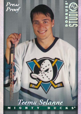 1997-98 Studio SILVER PRESS PROOF #18 TEEMU SELANNE - Anaheim Mighty Ducks
