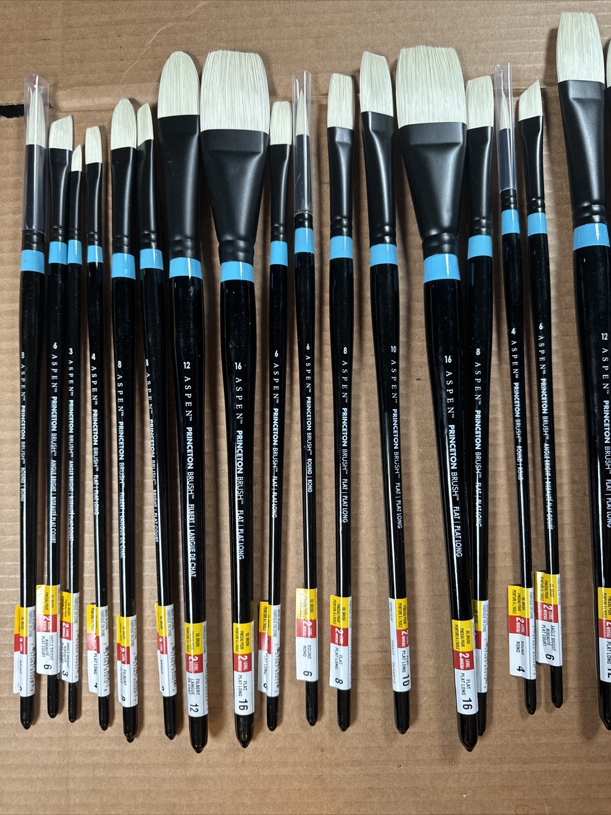 20 Brushes PRINCETON ASPEN Paint Brushes All New Brush Lot Long