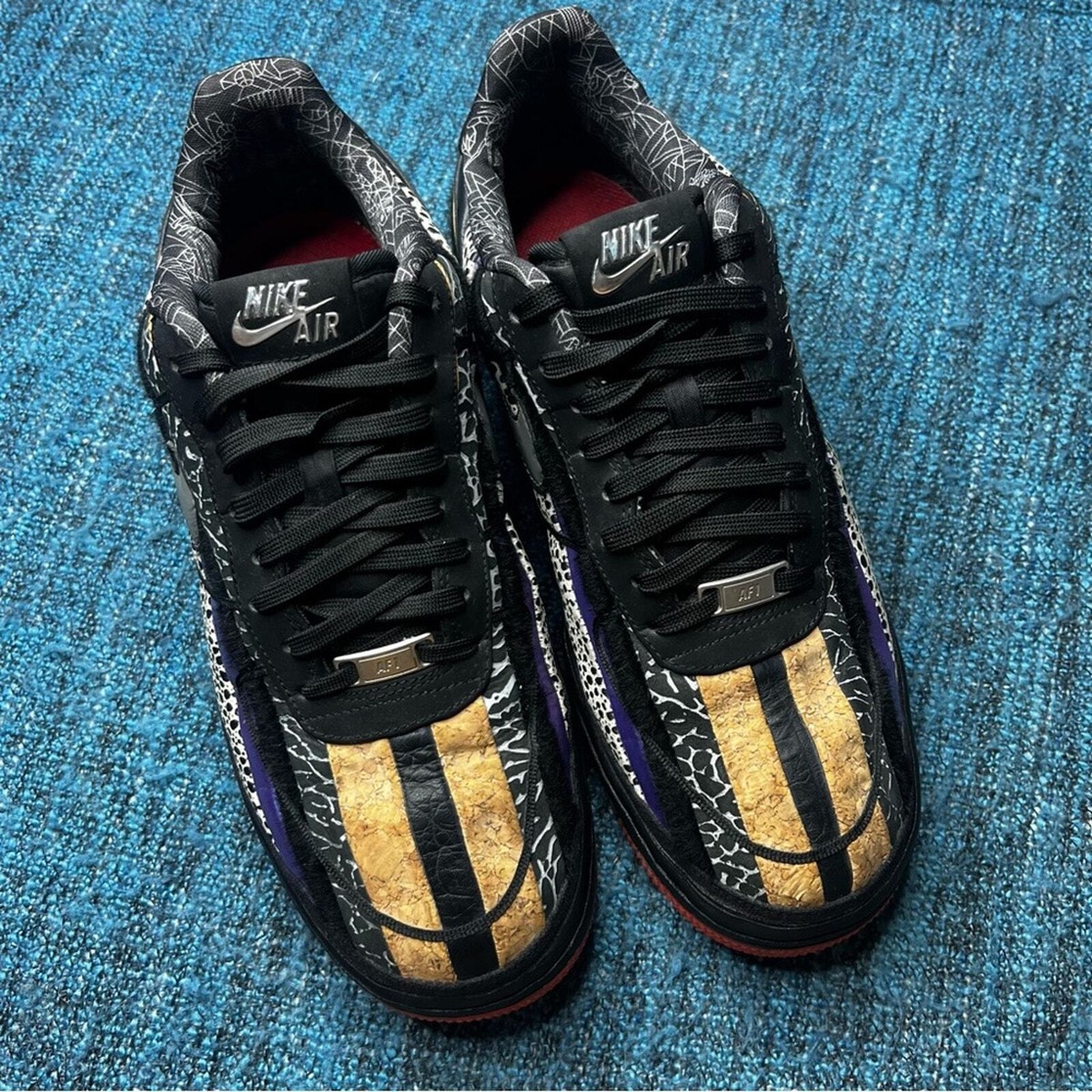 Nike Air Force Low NOLA Gumbo League Crescent City Sneakers in Black Red 