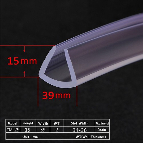 U-Shaped Transpar Shower Door Sealing Tape Edge Guard Strip Glass Protector Trim - Picture 33 of 38