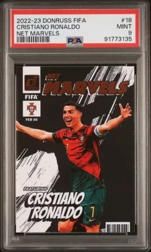 Cristiano Ronaldo 2022-23 DONRUSS FIFA Net Marvels #18 PSA 9 Portugal 