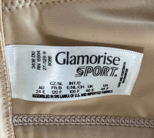Glamorise Sport Bra Size 46F Performance Wired Unpadded Bra 15564 NWOT - Picture 3 of 3