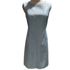 Oscar Oscar De La Renta Sleeveless Sheath Baby Blue Dress Pockets 6P USA