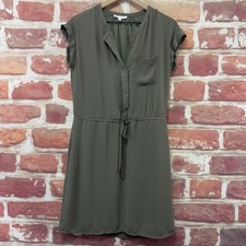 Anthropologie Daniel Rainn DR2 Shirt Dress Womens S Olive Green Basic Casual