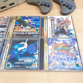 Sega Saturn White Console with 8 games & 2 controllers Japan System NTSC-J