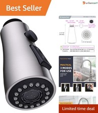 Universal Kitchen Faucet Spray Head with 3-Function Pause  Spray, Brushed Ni...