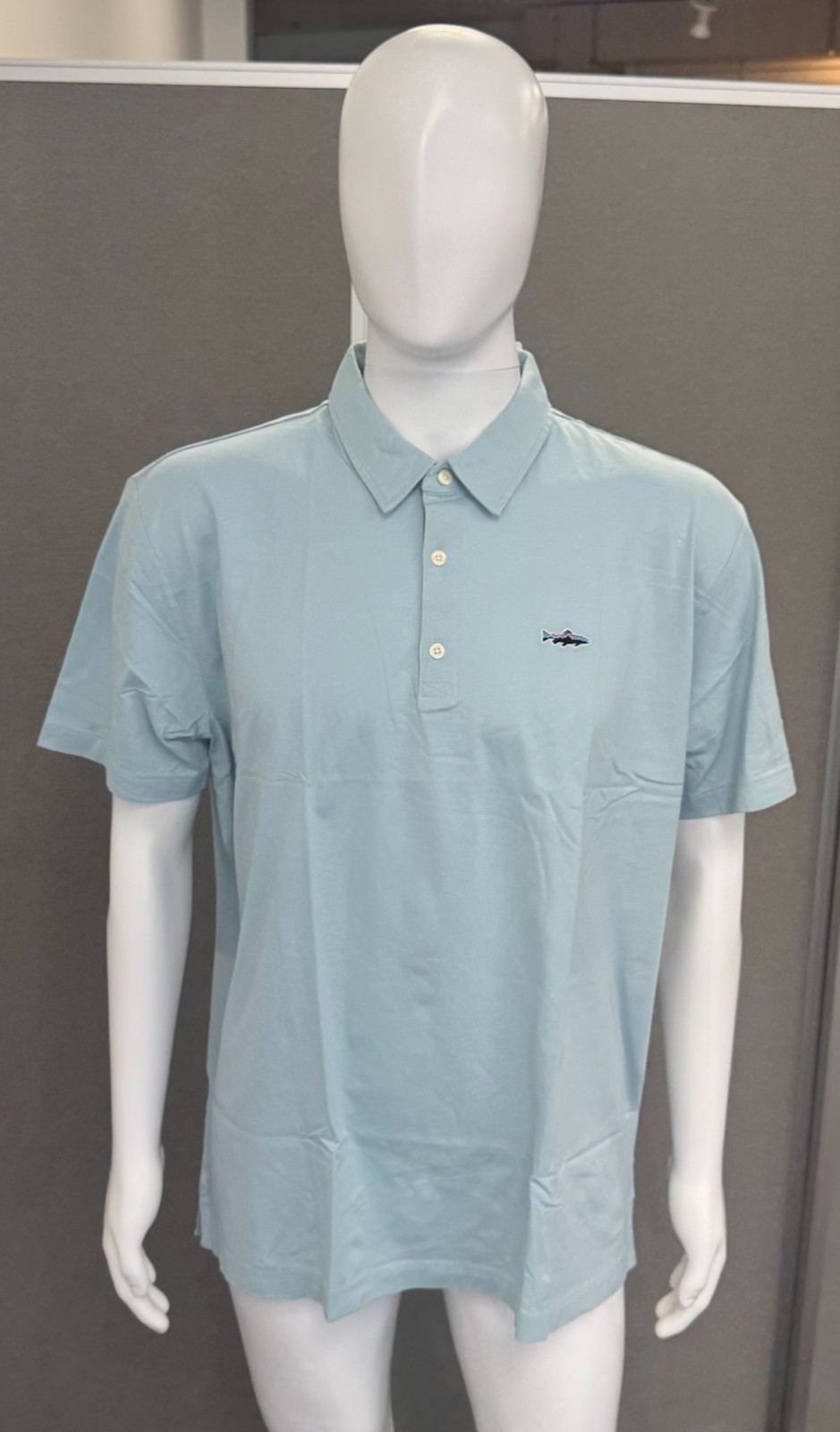Patagonia Trout Fitz Roy Polo Shirt - Men's (Light Blue / Size XL)