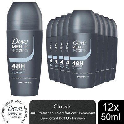 Dove Men+Care Roll On Classic AntiTranspirant Deodorant 48H Schutz, 12x50ml