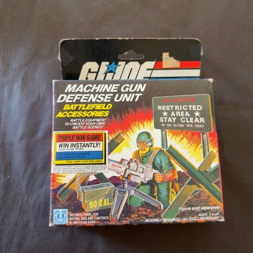 1984 HASBRO GI JOE MACHINE GUN DEFENSE UNIT BATTLEFIELD SET - BOX ONLY EX+/NM-