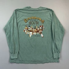 Live Oak Brand Shirt Mens XL Green Bourbons Of The South Long Sleeve Pocket Tee