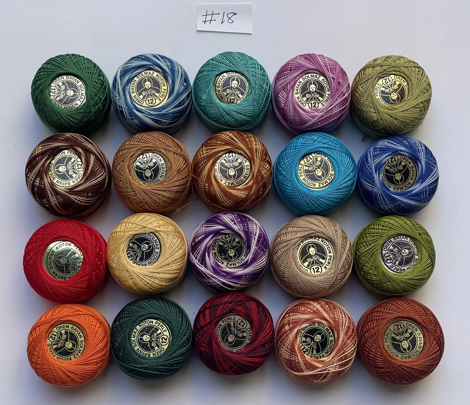 20 Balls Perle Cotton No:12 Embroidery Thread in Assrtd 20 different colours #18 - Image 2 of 4