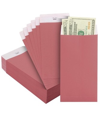 Mr. Pen- Money Envelopes for Cash, 100 Pack, 6.5'' x 3.5'', 100 Red Clay 
