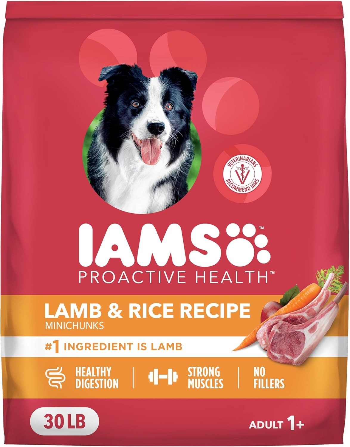 , Adult Dog Food Dry Recipe, Lamb & Rice, 30lb