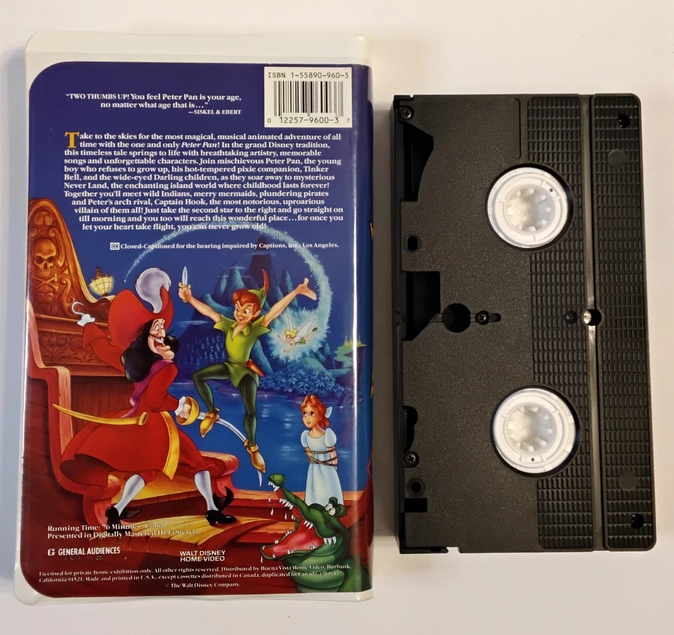 Peter Pan VHS Clamshell (Demo VHS 1990) Screener Promo Black Diamond RARE!!! - Image 2 of 4