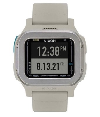 NIXON Regulus Expedition Battery-powered Gray Digital SS Silicone W/Box New