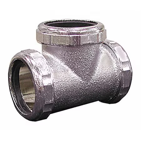 JONES STEPHENS C74105 Slip Joint, Tee, Cp, 1/2" x 1/2" x 1/2" - Picture 1 of 1