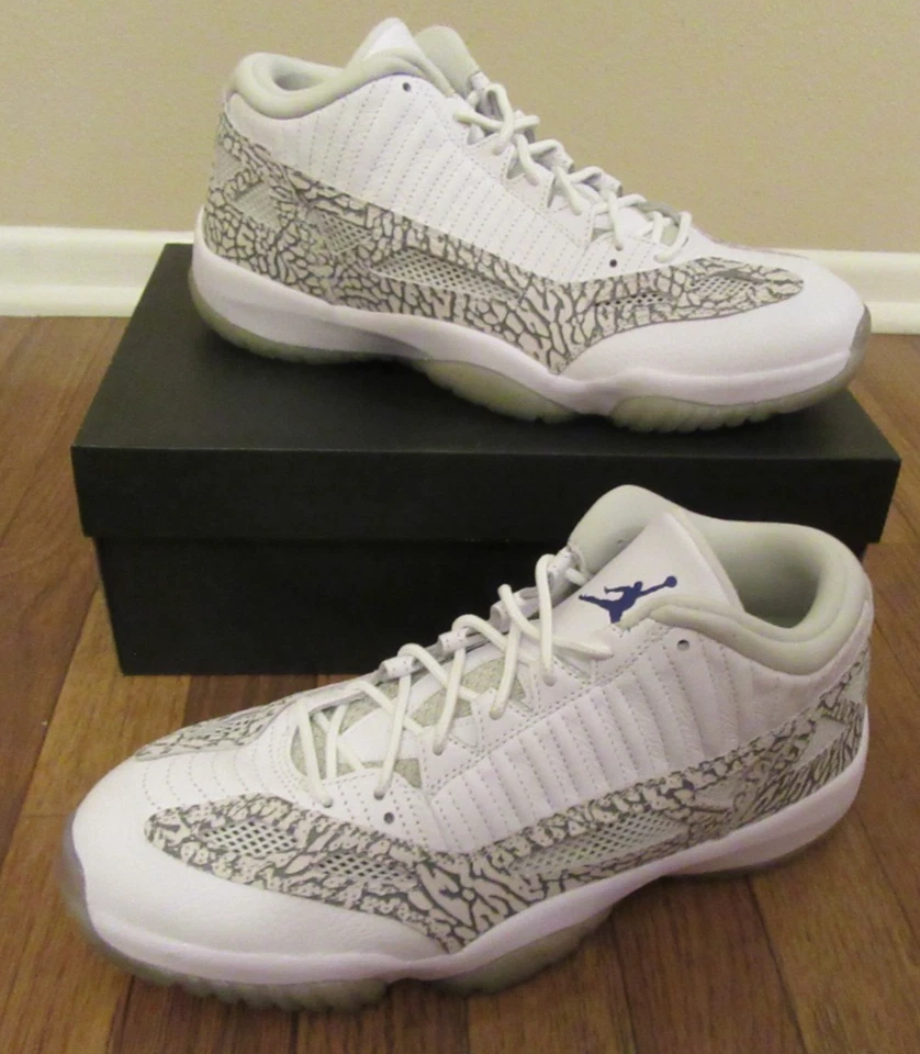 Nike Air Jordan 11 Retro Bajo IE Talla 11.5 Blanco Cobalto Zen Gris 306008 102 Nuevo Foto 2 de 4