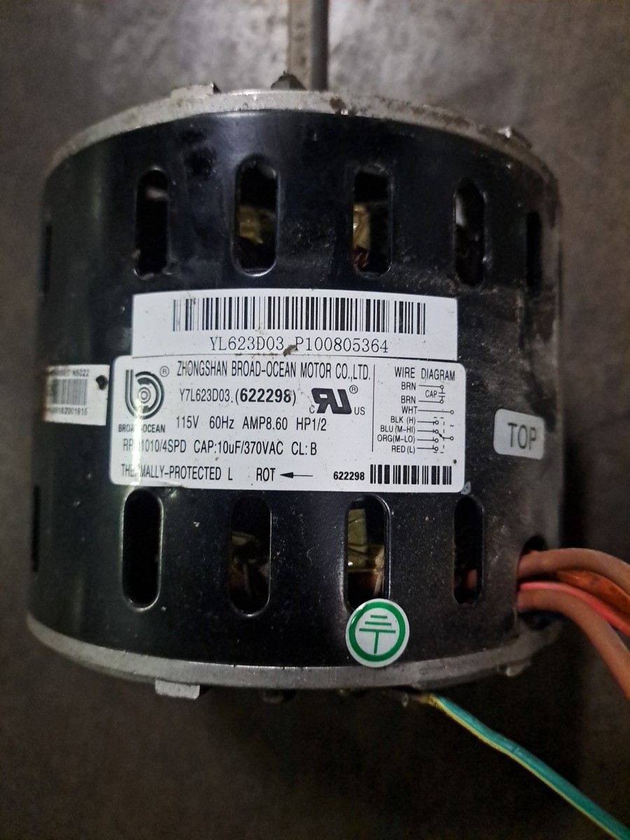 622298 / Y7L623D03 1/2 HP blower motor Nordyne furnace 1010rpm