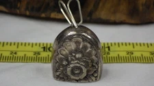 Vintage Sterling Silver .925 Handmade Fairy Bell Trinket Pendant Charm Floral