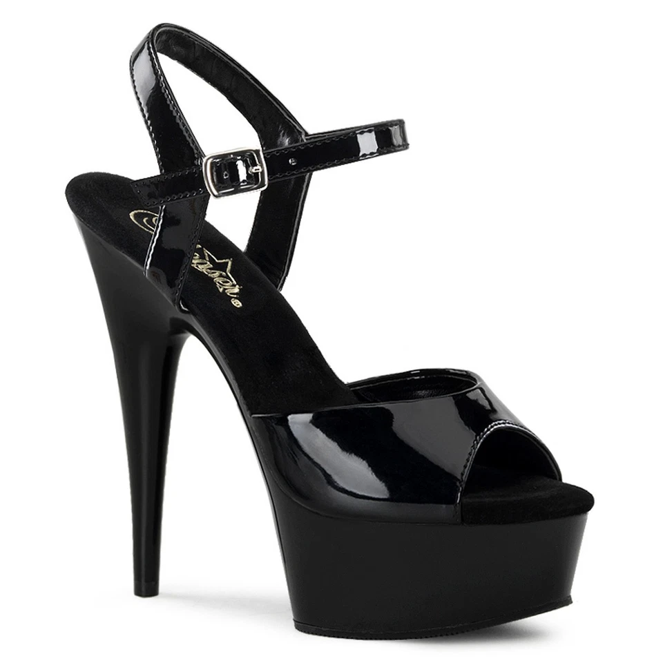 Pleaser Delight 609 Escarpins Plateforme Talon Aiguille Noir UK 8 - Photo 1/1