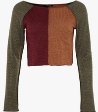 Trendyol Women Regular Bodycon Carmen Collar Knit Blouse - UK Size 8 - Brand New