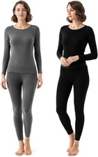 2 Packs Thermal Underwear for Women Long Johns Set for Cold Weather Base Layer T