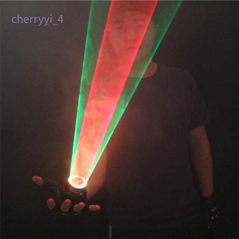 Guantes láser rojo verde vórtice rotación automática bar club DJ fiesta KTV escenario espectáculo utilería Foto 2 de 4