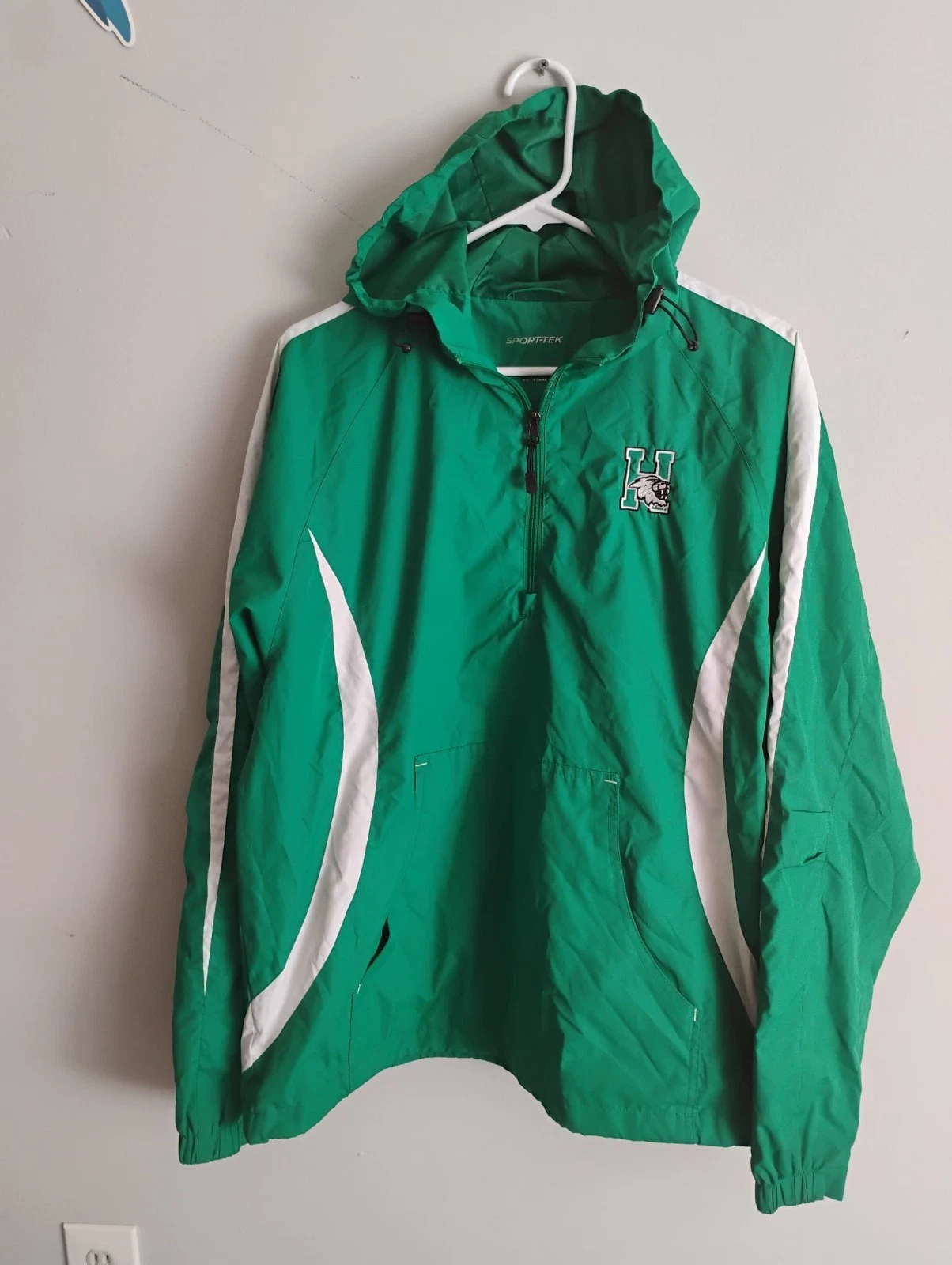 SPORT-TEK Men's Jacket Size L, Green/White