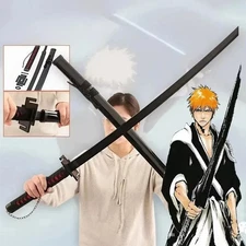 Anime Bleach Katana Kuchiki Rukia Sword Cosplay Prop Wooden Ninja Knife