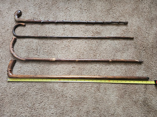 4 antique vintage walking canes sticks