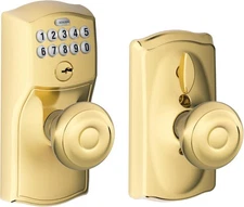 SCHLAGE FE595 CAM 505 GEO Camelot Keypad Entry w/ Flex-Lock Georgian Style Knobs