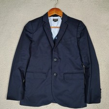 J.Crew Crewcuts Thompson Blazer Boy 12 Blue Lined Two-Button Suit Jacket Classic