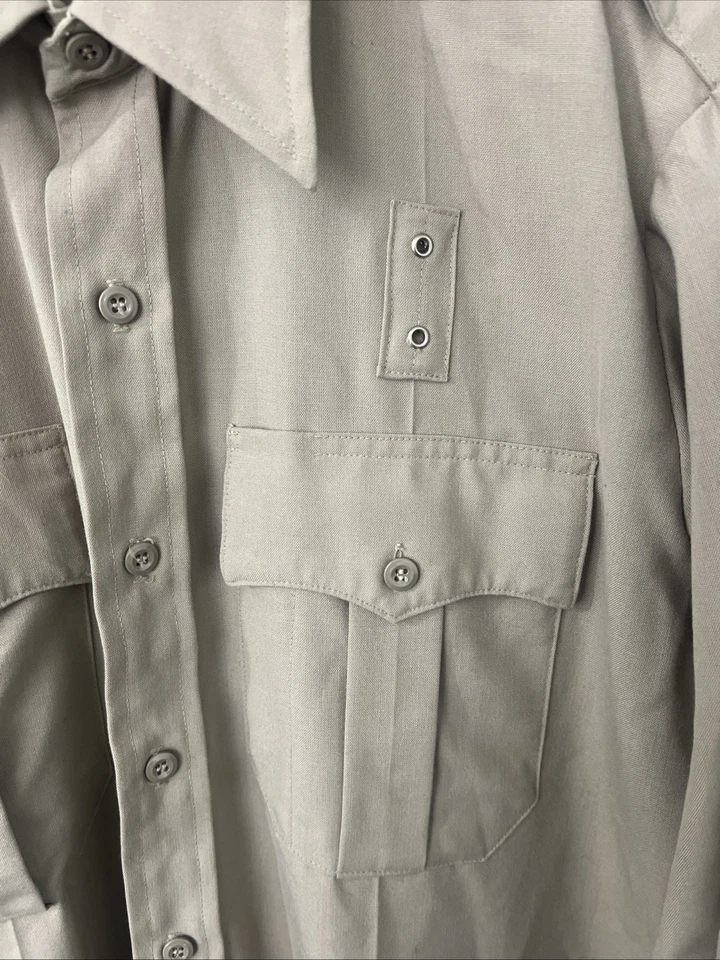 Elbeco 16 x 33 специальная обязанность тропический длинным рукавом униформа работы рубашка желтовато-коричневый хаки поли - Изображение 4 из 4