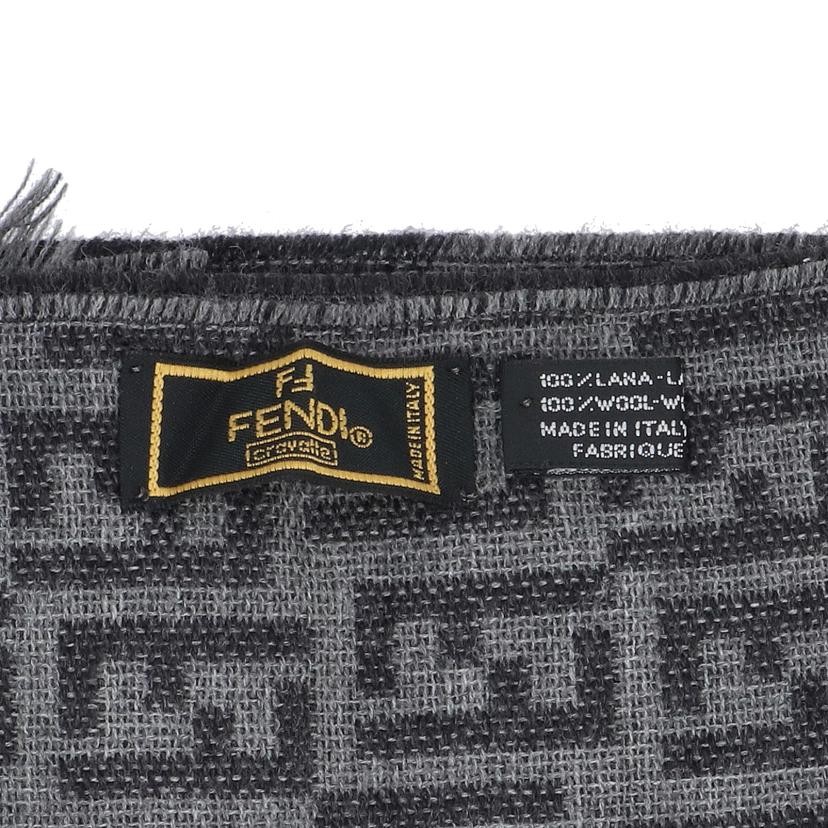 Fendi Rectangle Scarf FF Zucca Pattern Fringed Bl… - image 2