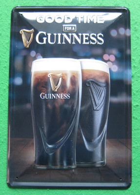 Werbeschild '' Good Time for a Guiness'', Bier, 29x20cm, (319/99)