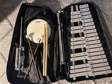 Yamaha Xylophone Bell Kit Mallet Keyboard With Case Sticks and Practice Pad Cart