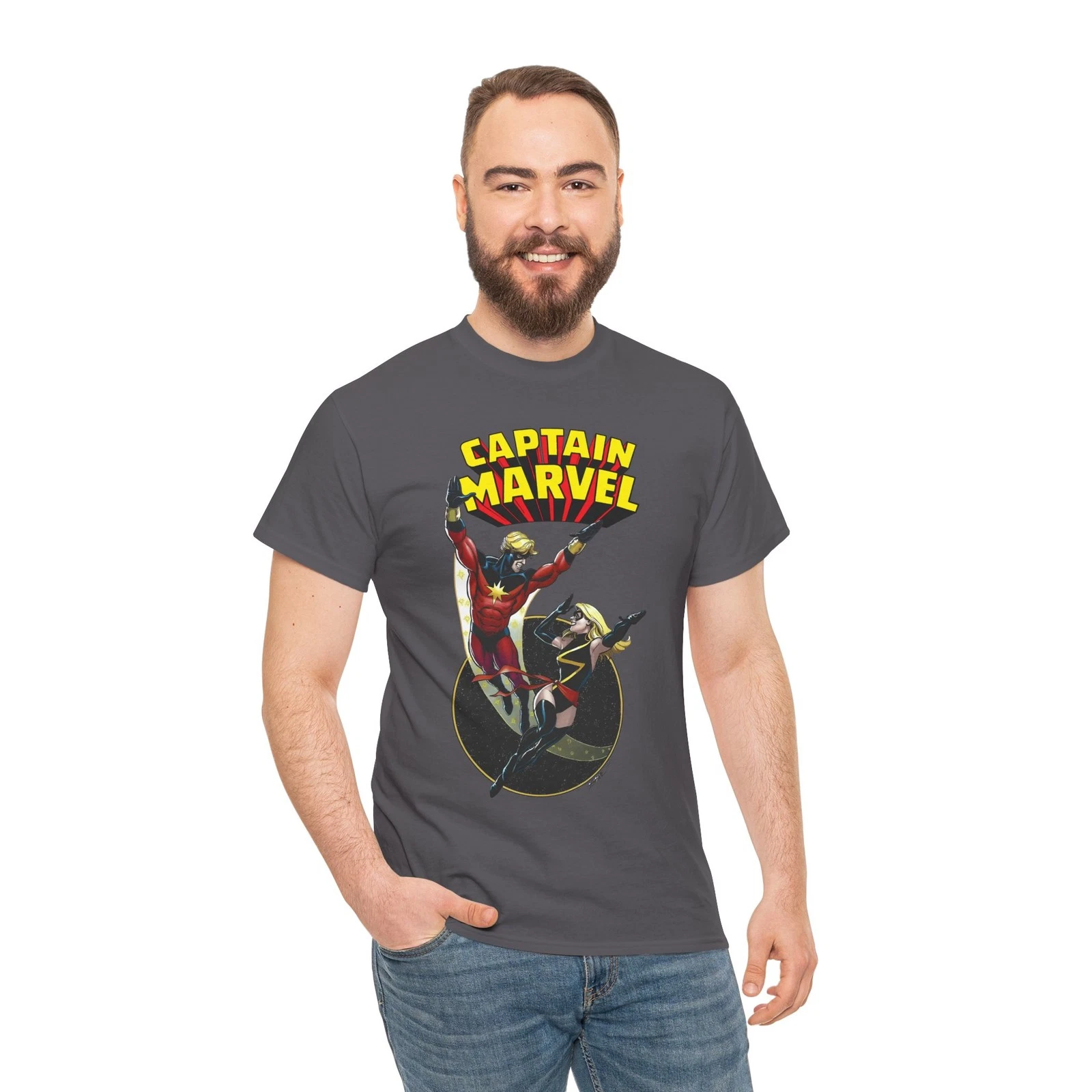 Captain Marvel T-Shirt - George Perez Art - Mar-Vell, Carol Danvers