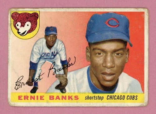1955 Topps #28 Ernie Banks Chicago Cubs Baseball Card Low Grade