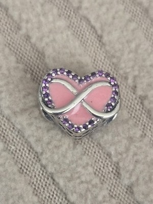 PinK Herz Sterling Silber Charm. UK Verkäufer