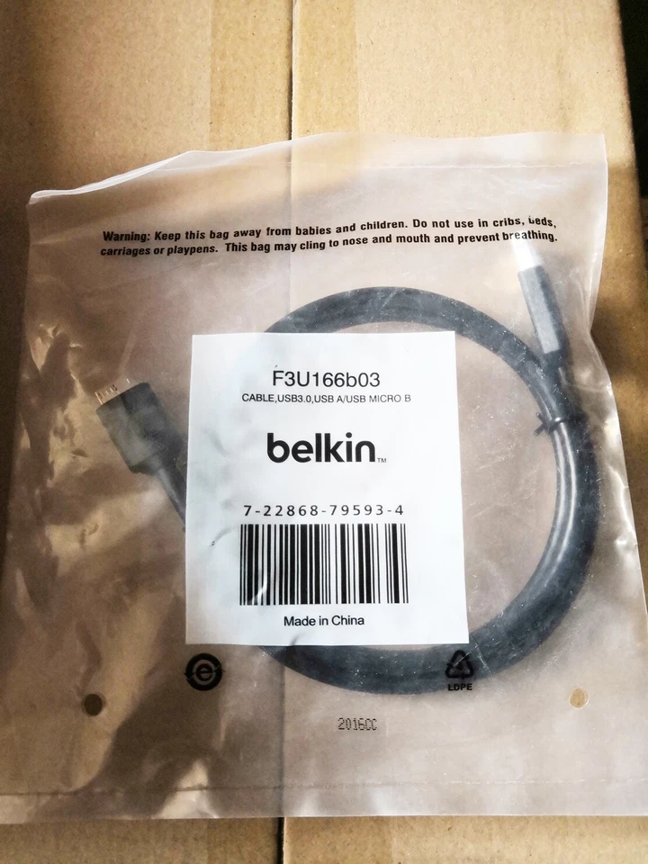 Belkin USB 3.0 Micro Cable (F3U166b03)  Brand New, Sealed - Image 2 of 4