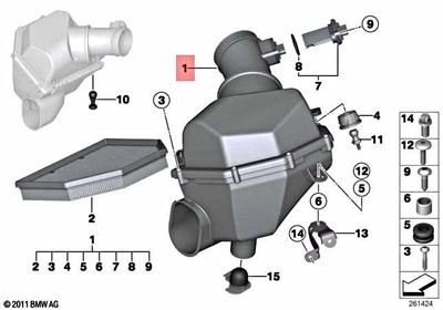 Genuine BMW M5 M6 F06 F10 F12 F13 Convertible Coupe INTAKE MUFFLER  